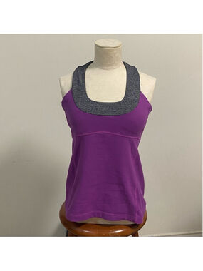 Lululemon Tank Top Womens Size 8 Purple Gray Razor Back Tank Top